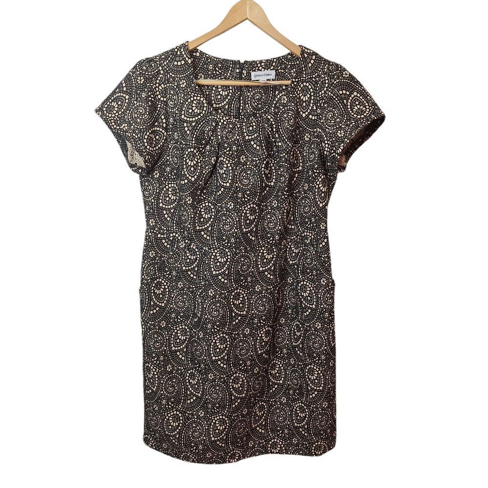 Shelby & Palmer Black & Tan Dress Womens 14W Fitted Waist Pockets Office No Belt